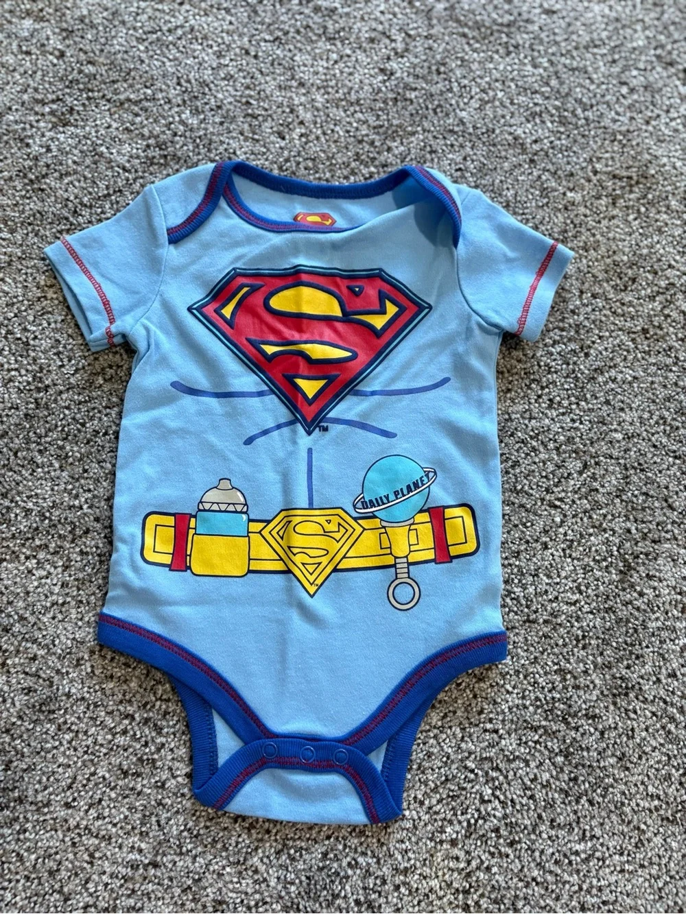 DC Comics Superman Infant Onesie Duo - Light Blue & White NWOT